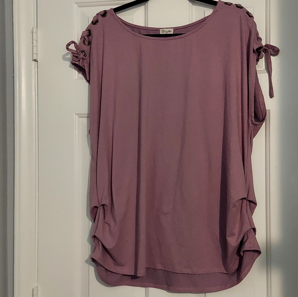 Lavender Women's Top with Shoulder Ties